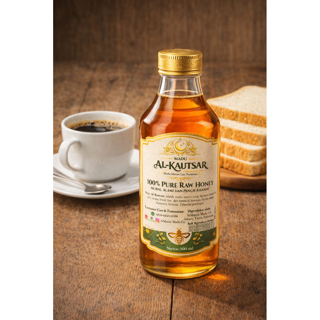 Madu Hutan Liar Asli 500 ml (750 gram) Madu Al-Kautsar 100% PURE RAW HONEY by SiManis Madu Co.