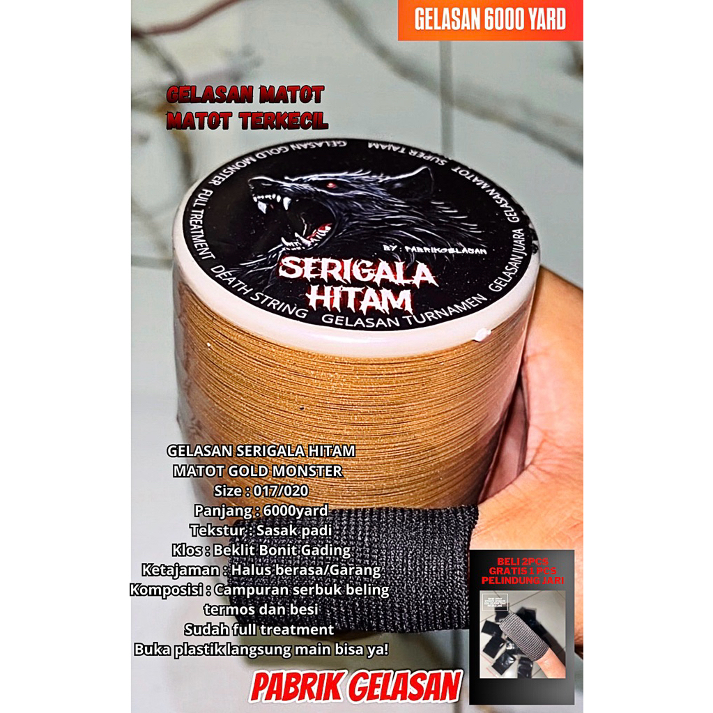 Gelasan MATOT GOLD Serigala Hitam size 017/020 (Asli Original)