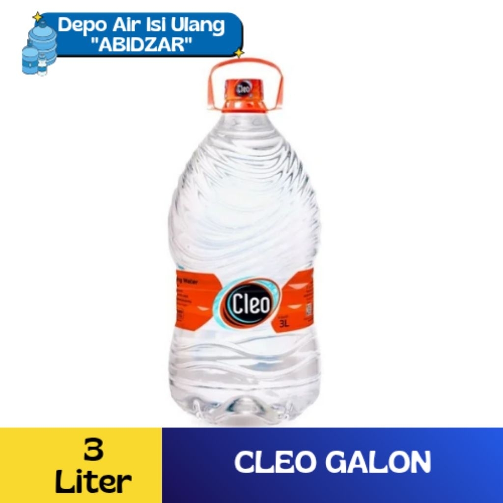 CLEO GALON BOTOL 3 LITER / AIR MINUM CLEO / GALON BOTOL CLEO AIR MURNI 3  LITER