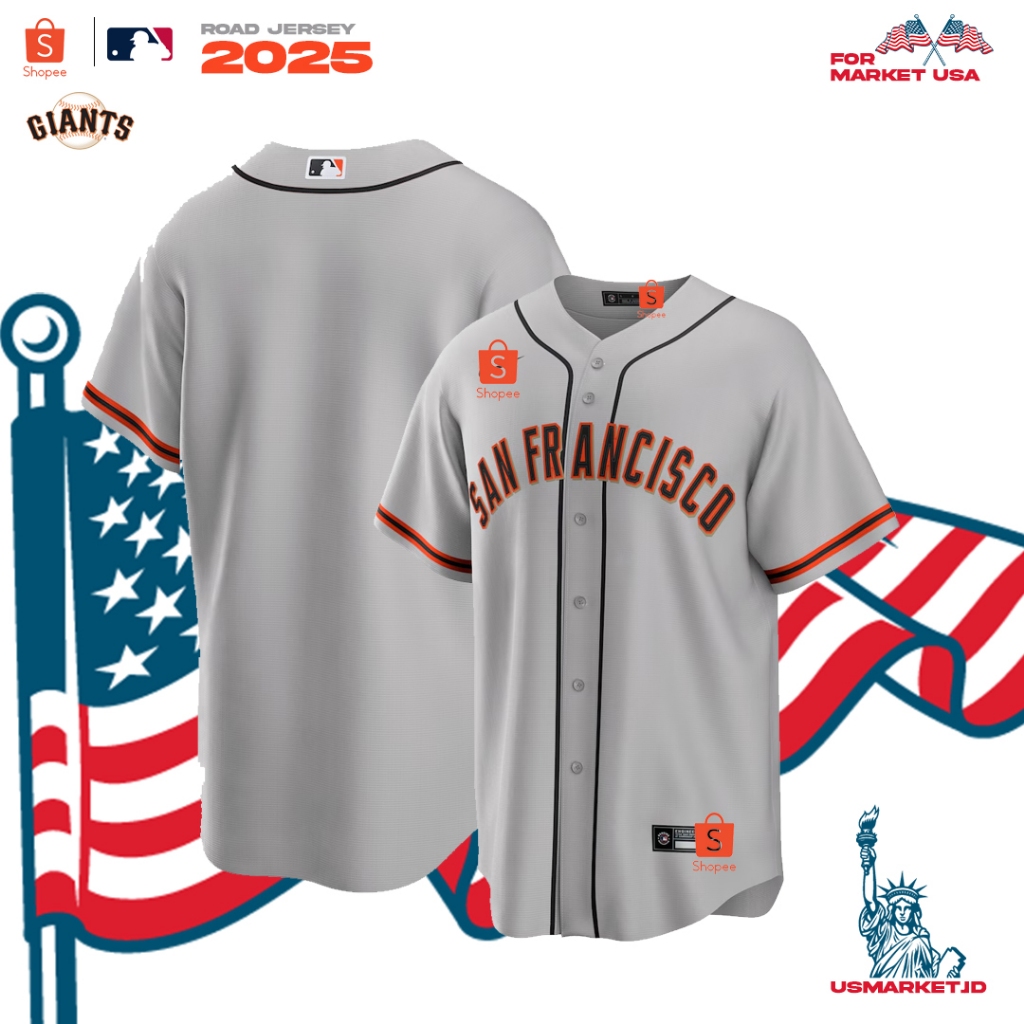 Kaos Jersey Baseball MLB Men's San Francisco Giants Official Road Jersey