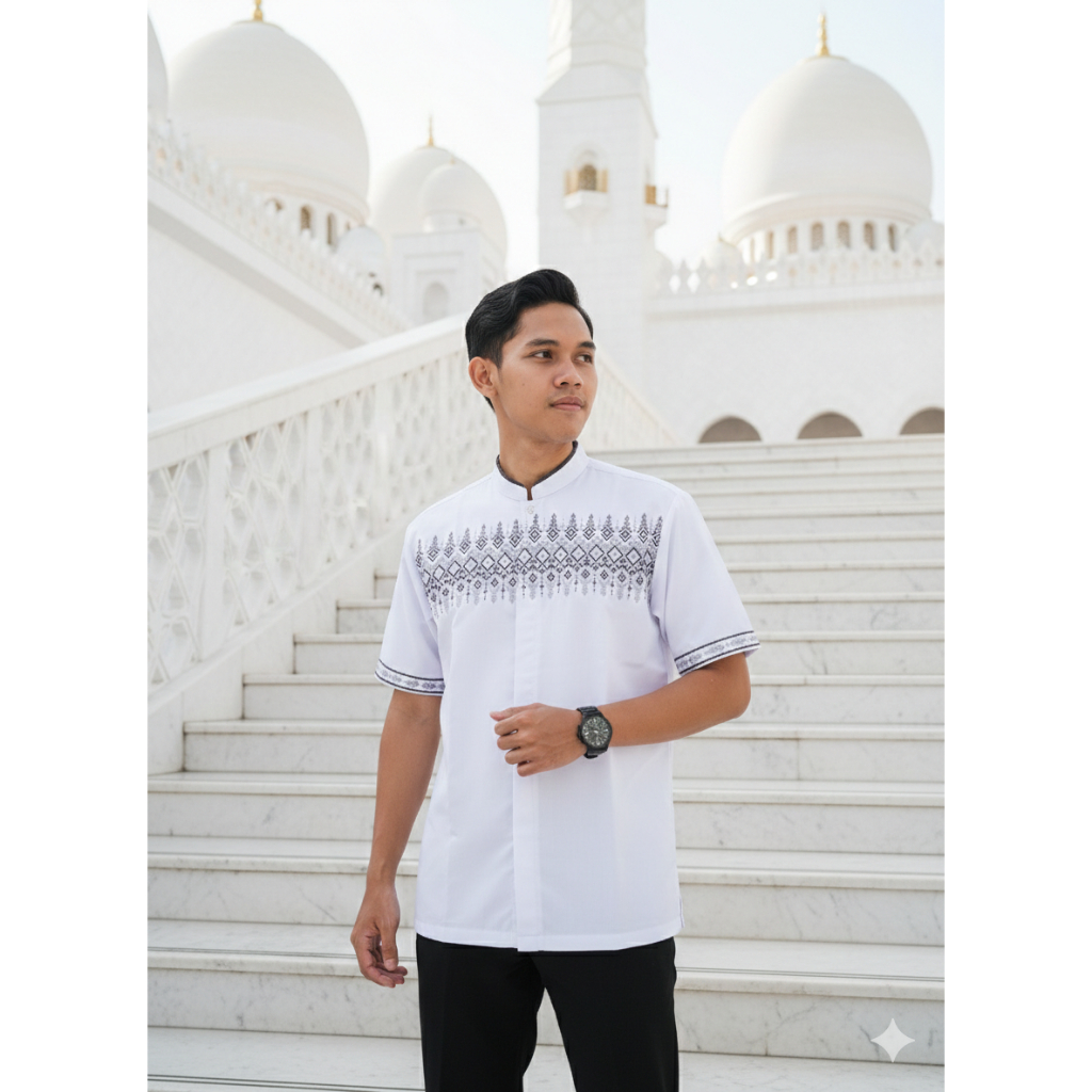 BAJU KOKO MUSLIM BORDIR KOMPUTER BAHAN KATUN TOYOBO PREMIUM