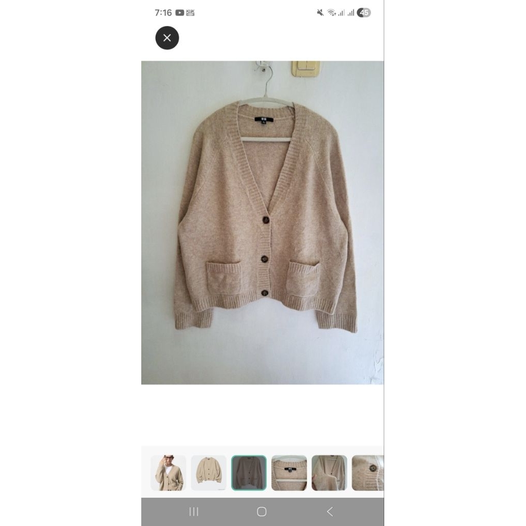 UNIQLO SOUFFLE YARN LONG SLEEVE SHORT CARDIGAN