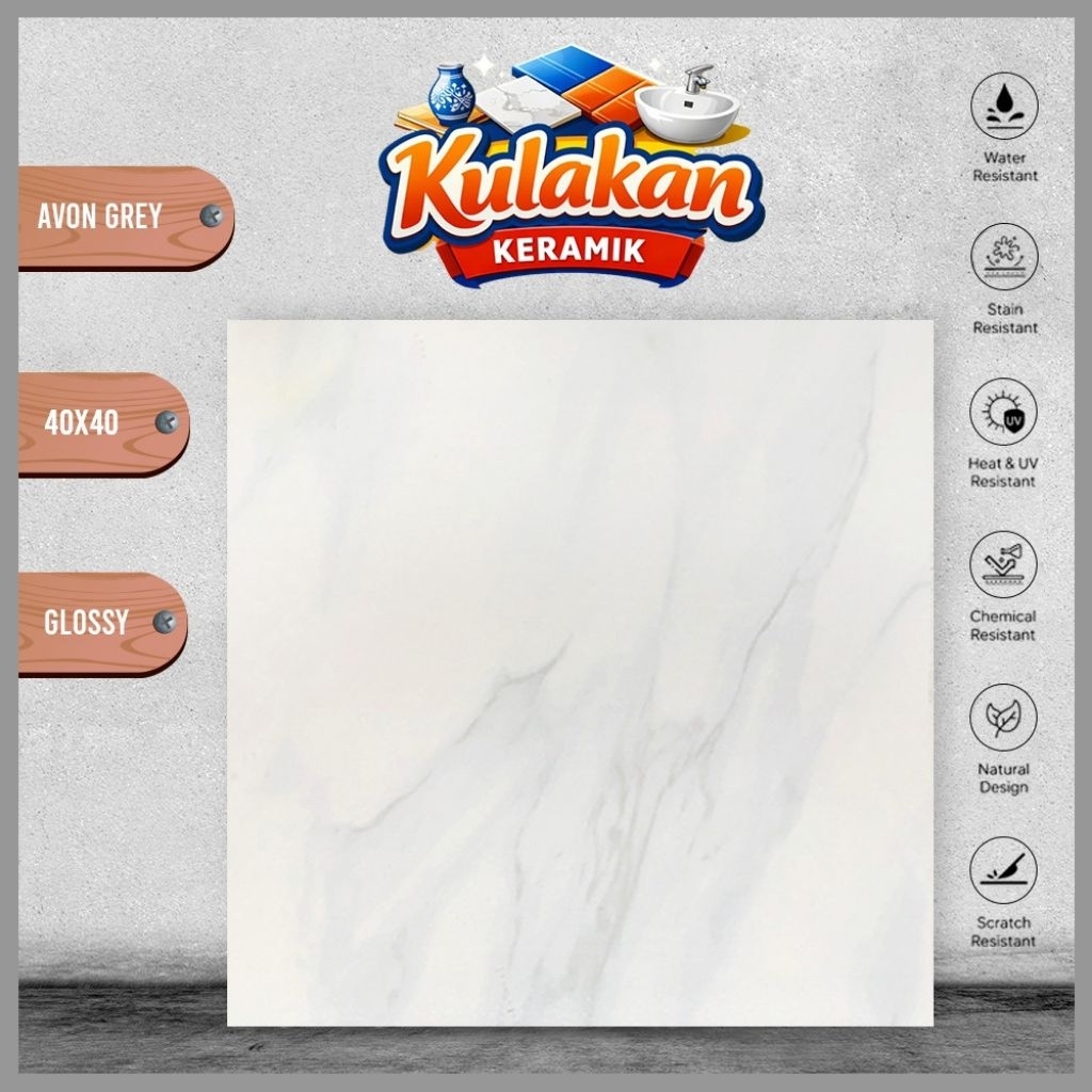Keramik Lantai Kilap ACCURA 40x40 Avon Grey