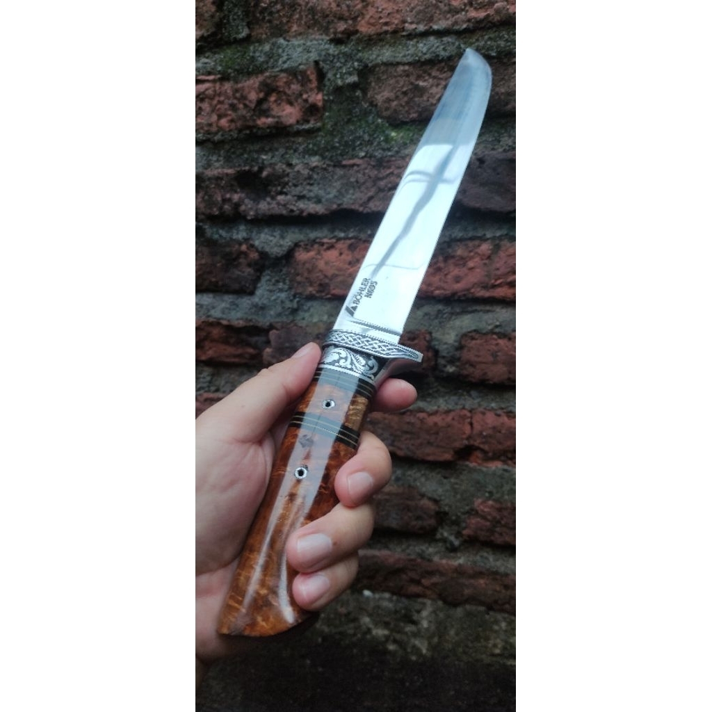 Promo THR Lebaran Pisau Sembelih Hewan Kambing & Sapi Baja Bohler N695 Poles Mirror PB. 24,5 cm