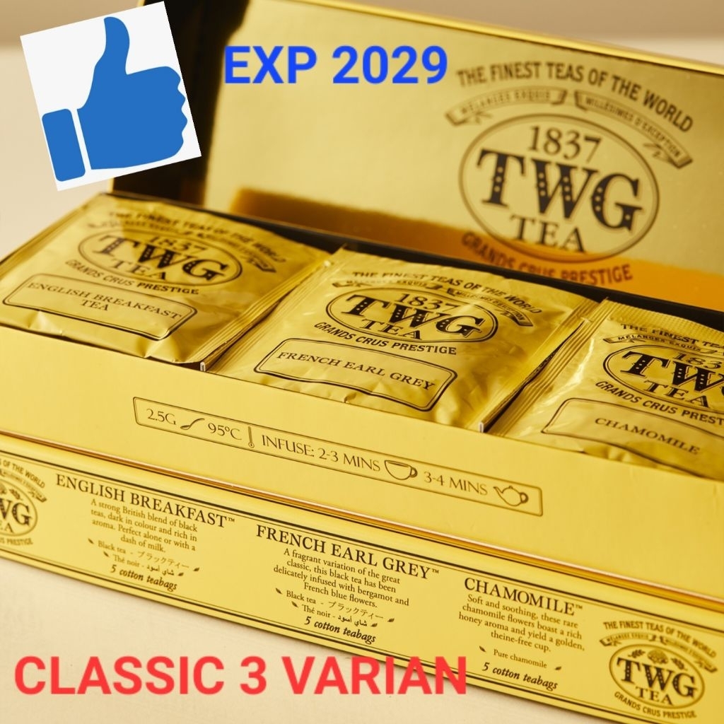 EXP2029 NEW TWG TEA 1837 HIGH TEAS GRANDS CRUS PRESTIGE CHAMOMILE SINGAPORE BREAKFAST ENGLISH GENMAI