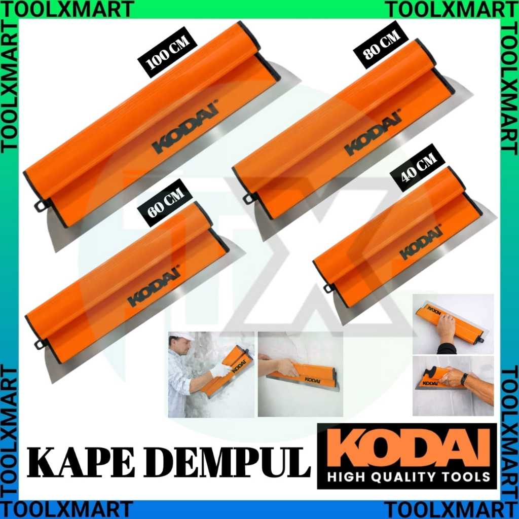 Kape Dempul Panjang 40 60 80 100cm / Alat Spatula Pisau Skimming Stainless Plamir Tembok Scraper