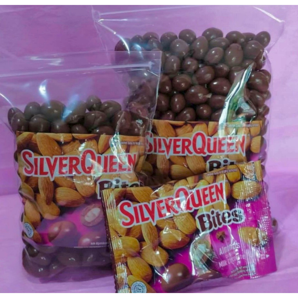 Coklat silverqueen bites almond 1kg