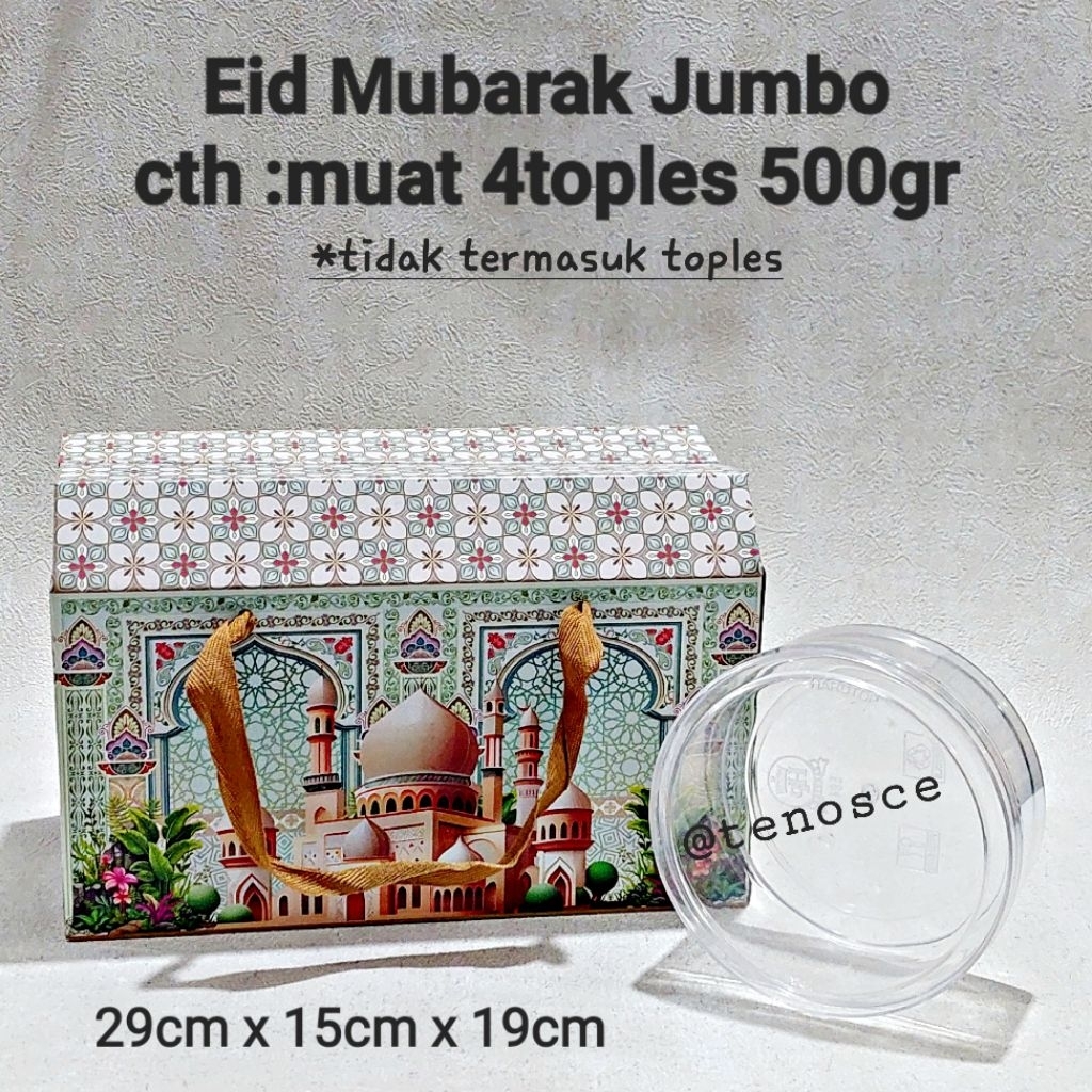 Kotak Dus Box Kue Kering muat 2 / 4 toples 500gr Cookies Lebaran Eid Mubarak Idul Fitri Flower Eid H