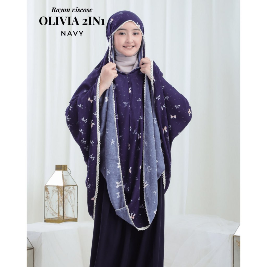 Mukena Anak Tanggung Remaja Perempuan Travel Couple 3in1 Terbaru 2026 | Mukena Rayon Polos 2in1 Ponc
