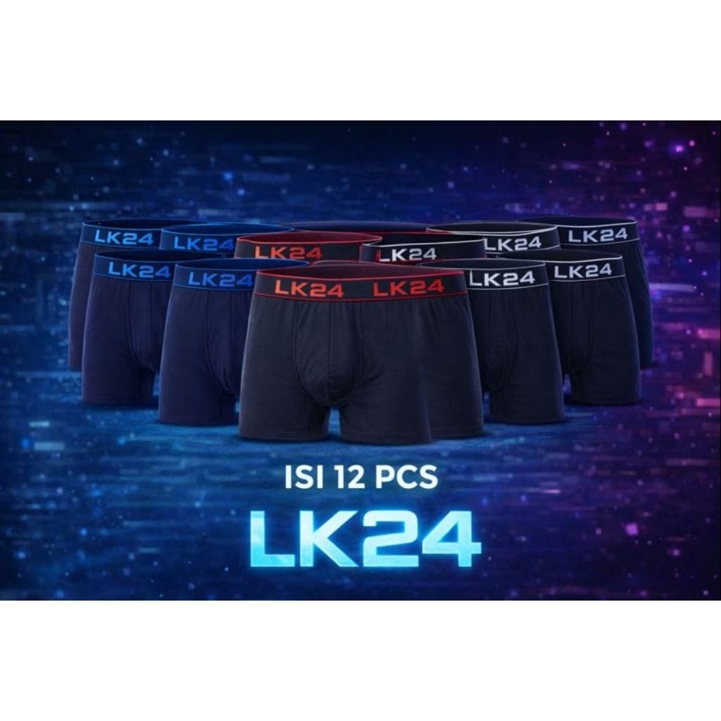 isi 12 buah celana dalam pria boxer CD boxer pria bahan katun spandek katun kualitas