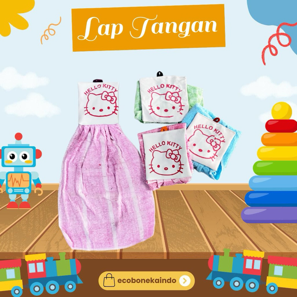 Handuk lap tangan gantung motif lap cuci tangan hand towel lap meja premium halus Ecobonekaindo