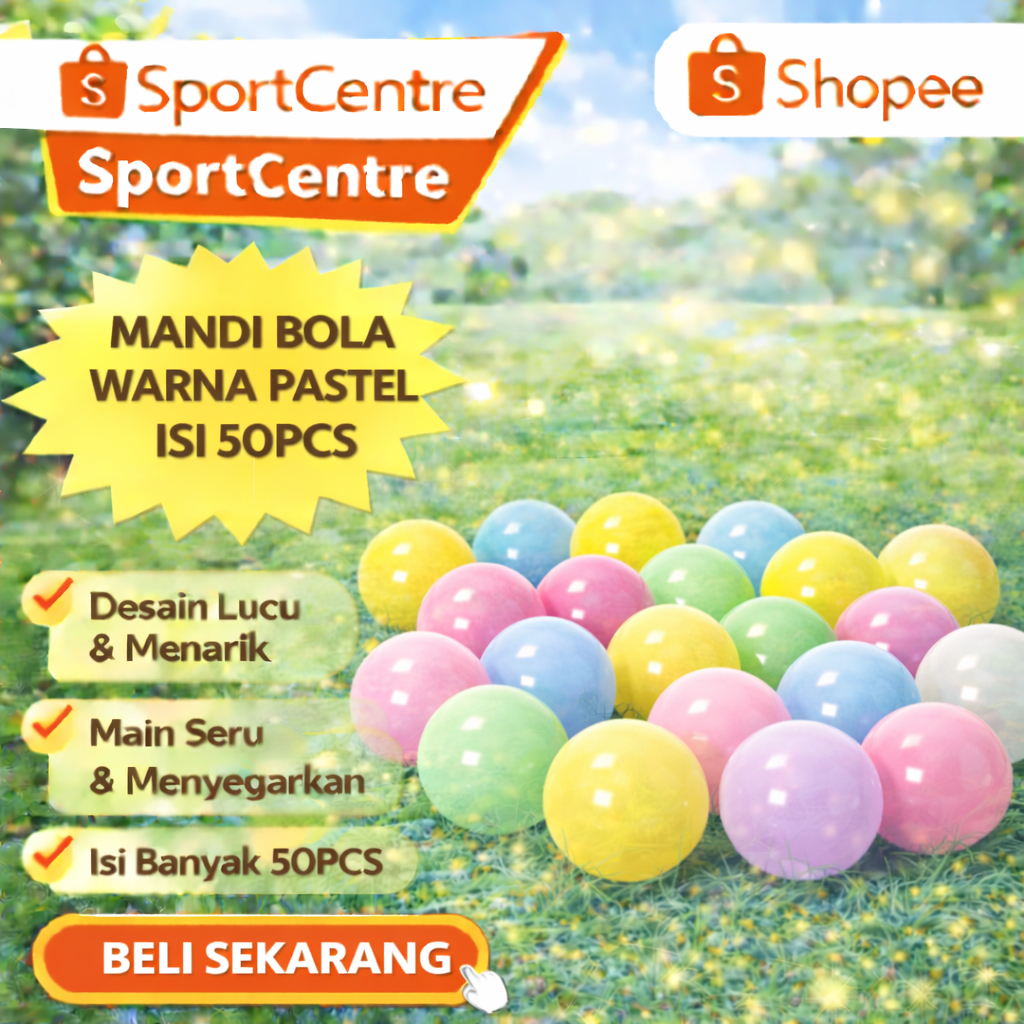 AQUATIC MANDI BOLA Mandi Bola Anak Pastel / Mandi Bola Isi 50 pcs