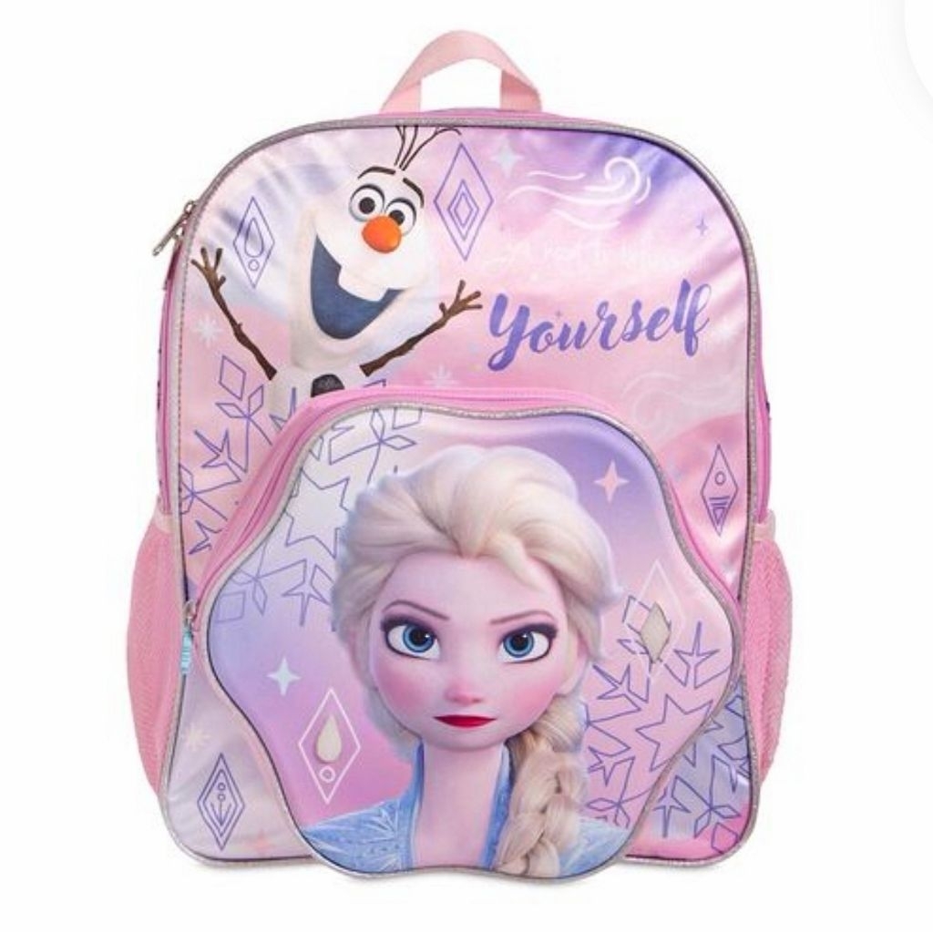 Tas Ransel Sekolah Anak LED Lampu Disney Frozen Elsa Olaf Pink SD Backpack Perempuan Original Lavie 