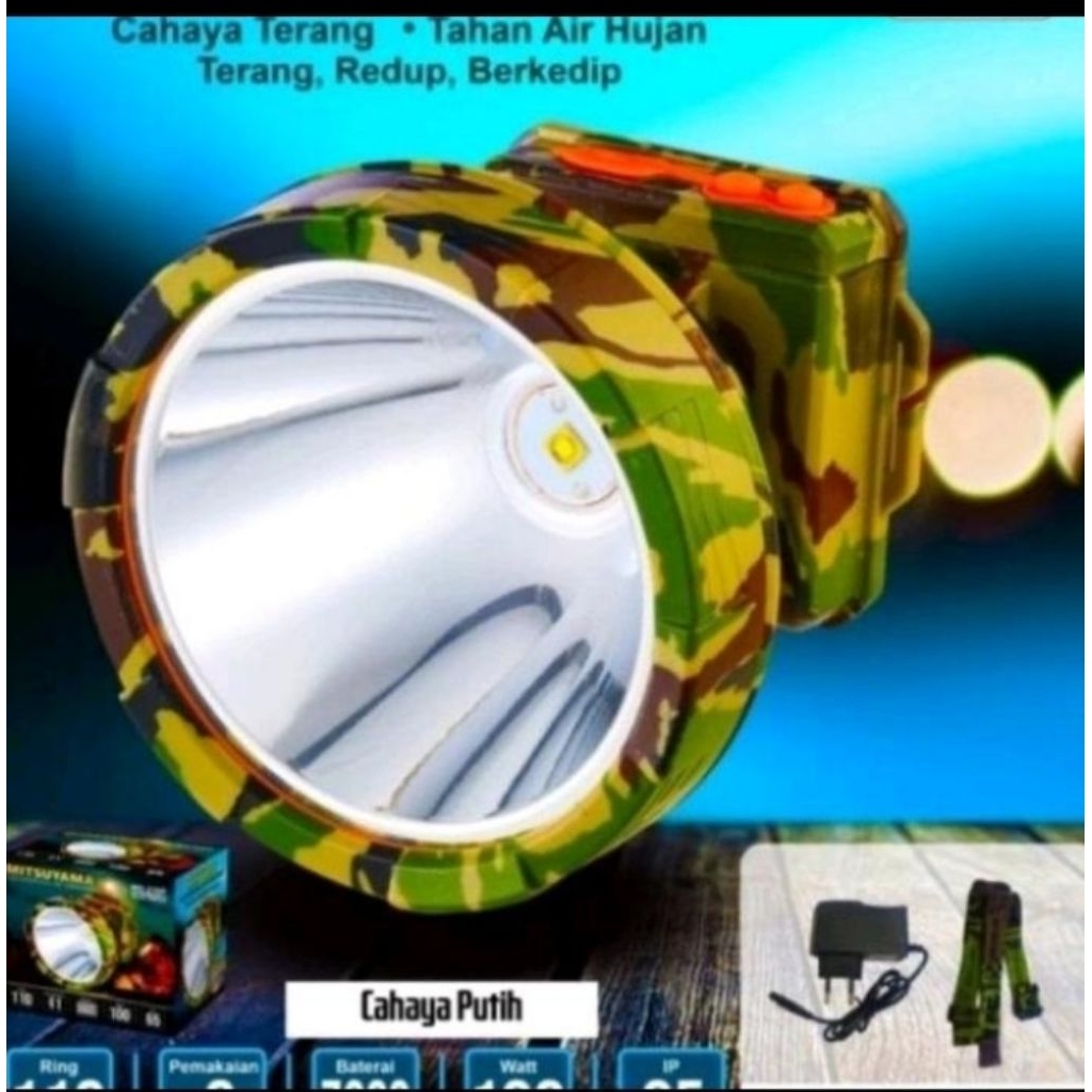 Mitsuyama Senter Kepala MS-238P Cahaya Putih: