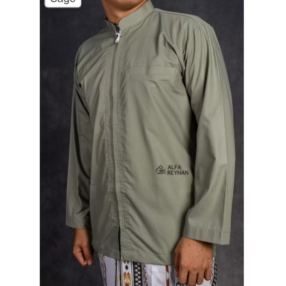 Baju Koko Taqwa Jaket Resleting Polos ALFA REYHAN | Takwa Jaket Zipper Alfa Reyhan