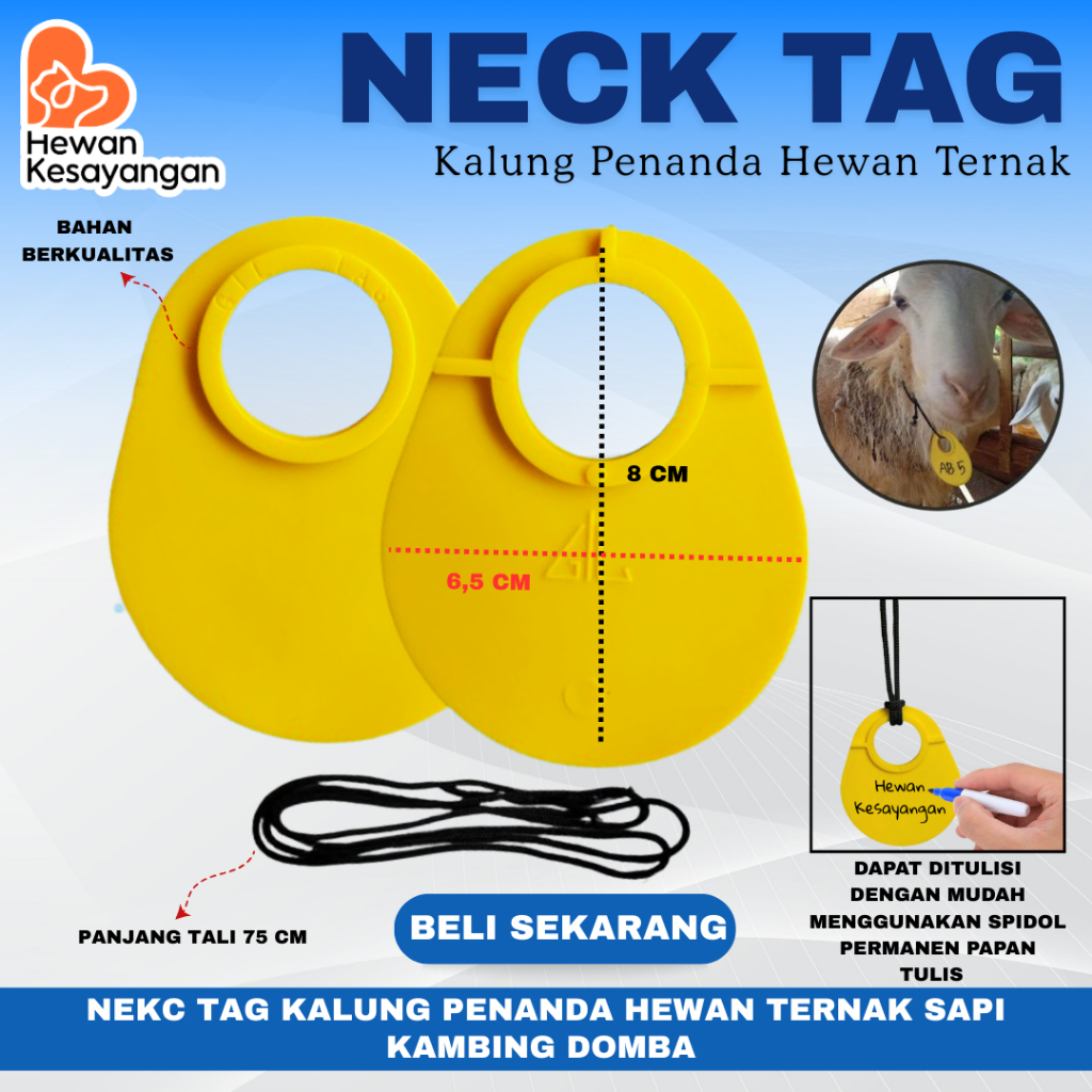 Kalung Ternak Neck Tag Necktag  Kambing Domba Sapi Kuda Kerbau Babi