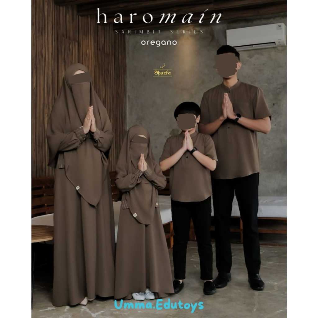 Gamis Haromain Sarimbit Series by Shazfa | Gamis Syari | Abaya Wanita Syari | Gamis Lebaran Dress Le