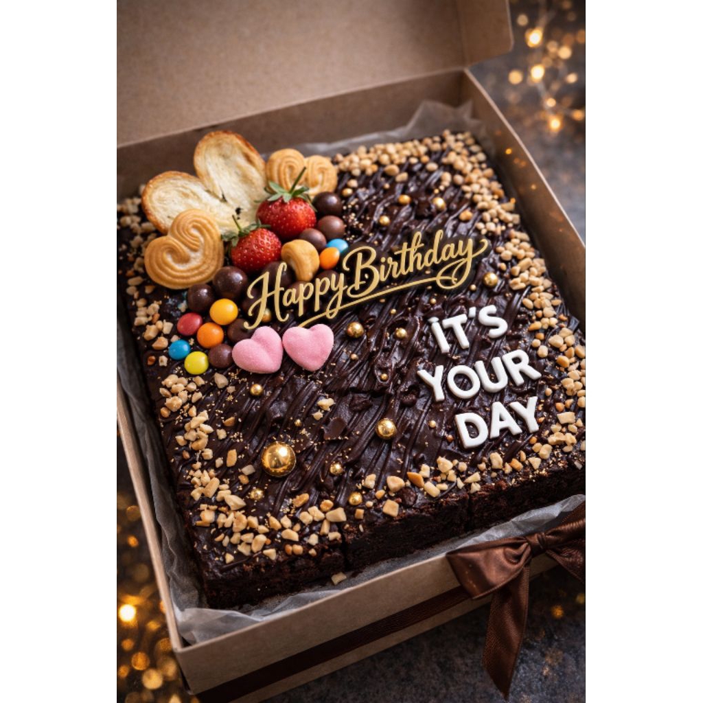 Brownies kukus ulang tahun / kue ulang tahun / birthday cake premium