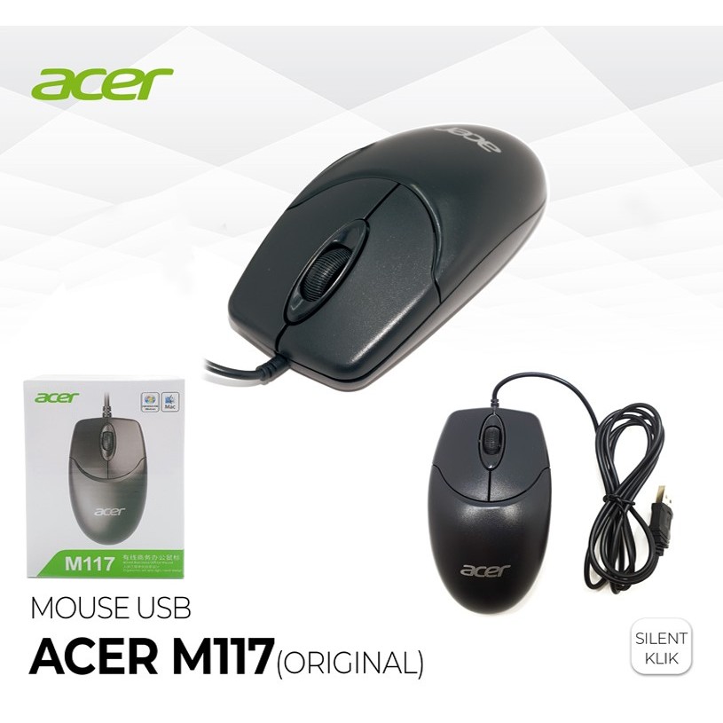 Mouse Gaming ACER M117 SILENT | Mouse Kerja ACER M117 SILENT | Mouse Kabel ACER M117 SILENT | Mouse 