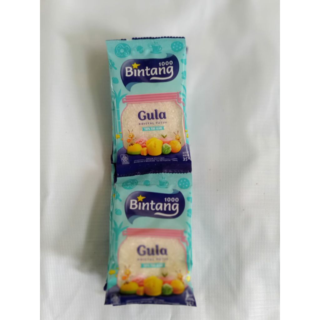 Gula Putih Renceng 1000 Bintang 35gr (10pcs)