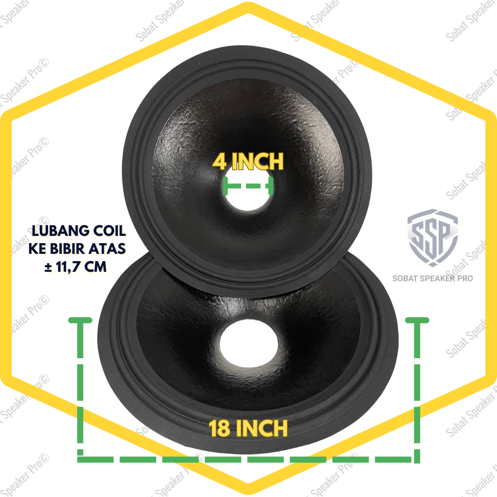 Daun Speaker 18 Inch Lubang 4 Inch Tinggi 11,7 cm Model FR 3 Coating Polos Kulit Jeruk - Kertas Spik