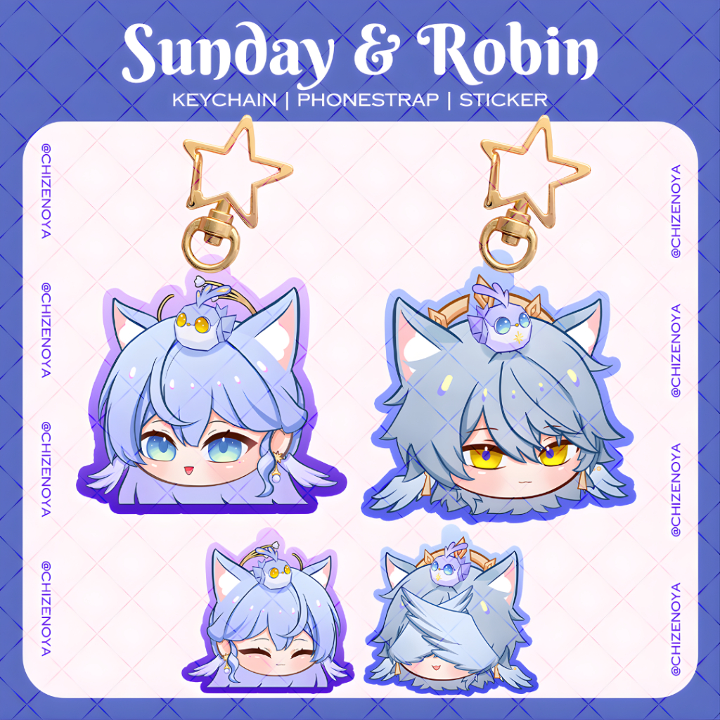 Gantungan Kunci | Phonestrap | Sticker Sunday dan Robin | Honkai Star Rail Merchandise