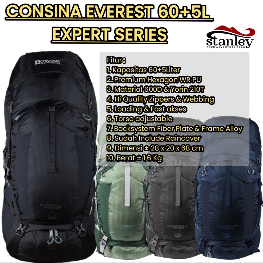 Consina Everest 60+5L Expert Series Ransel Gunung
