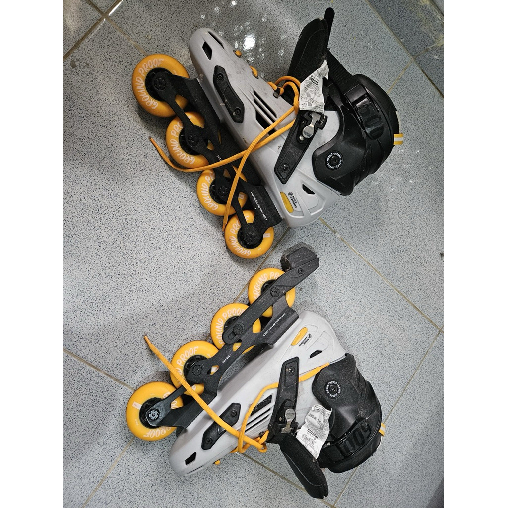 second sepatu roda decathlon oxelo mf500 ORI 100% dewasa uk. 43 grey