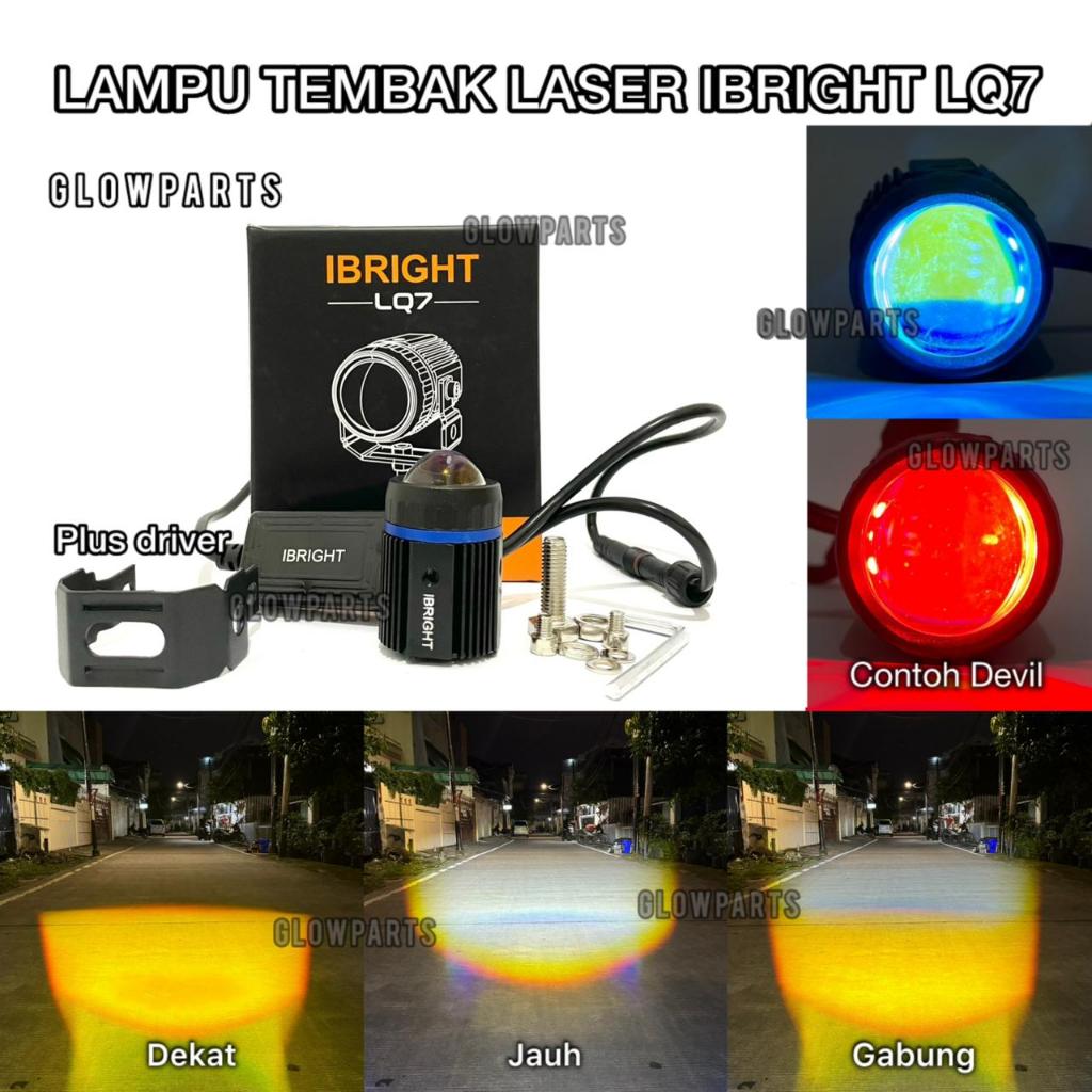 IBRIGHT LQ7 - Lampu Tembak D2 Laser Mini Plus Devil Dan Kipas
