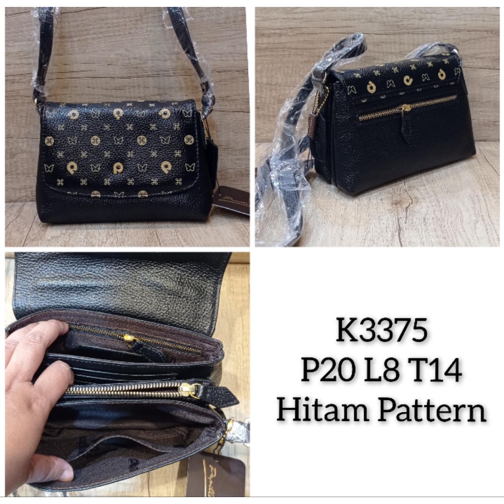 TAS WANITA PAPILLON K3375 TERBARU NEW PATERN SELEMPANG KULIT AWET MEWAH BERKUALITAS