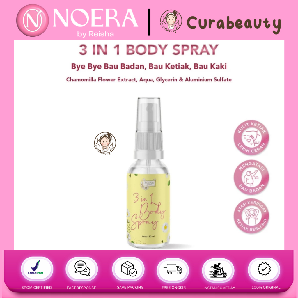 CURABEAUTY MANADO NOERA 3 IN 1 BODY SPRAY - DEODORANT SPRAY PENGHILANG BAU BADAN