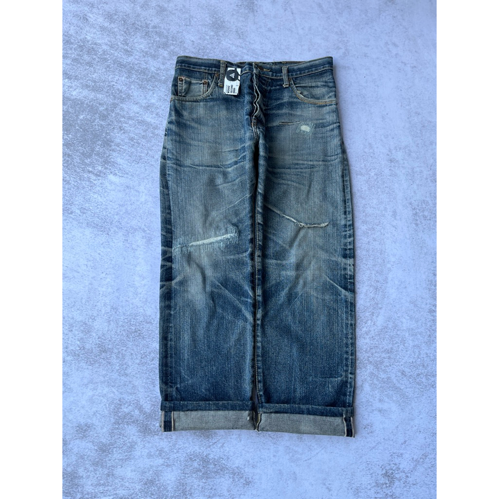 CELANA RIPPED LEVIS SELVEDGE 501 JEANS SECOND MURAH