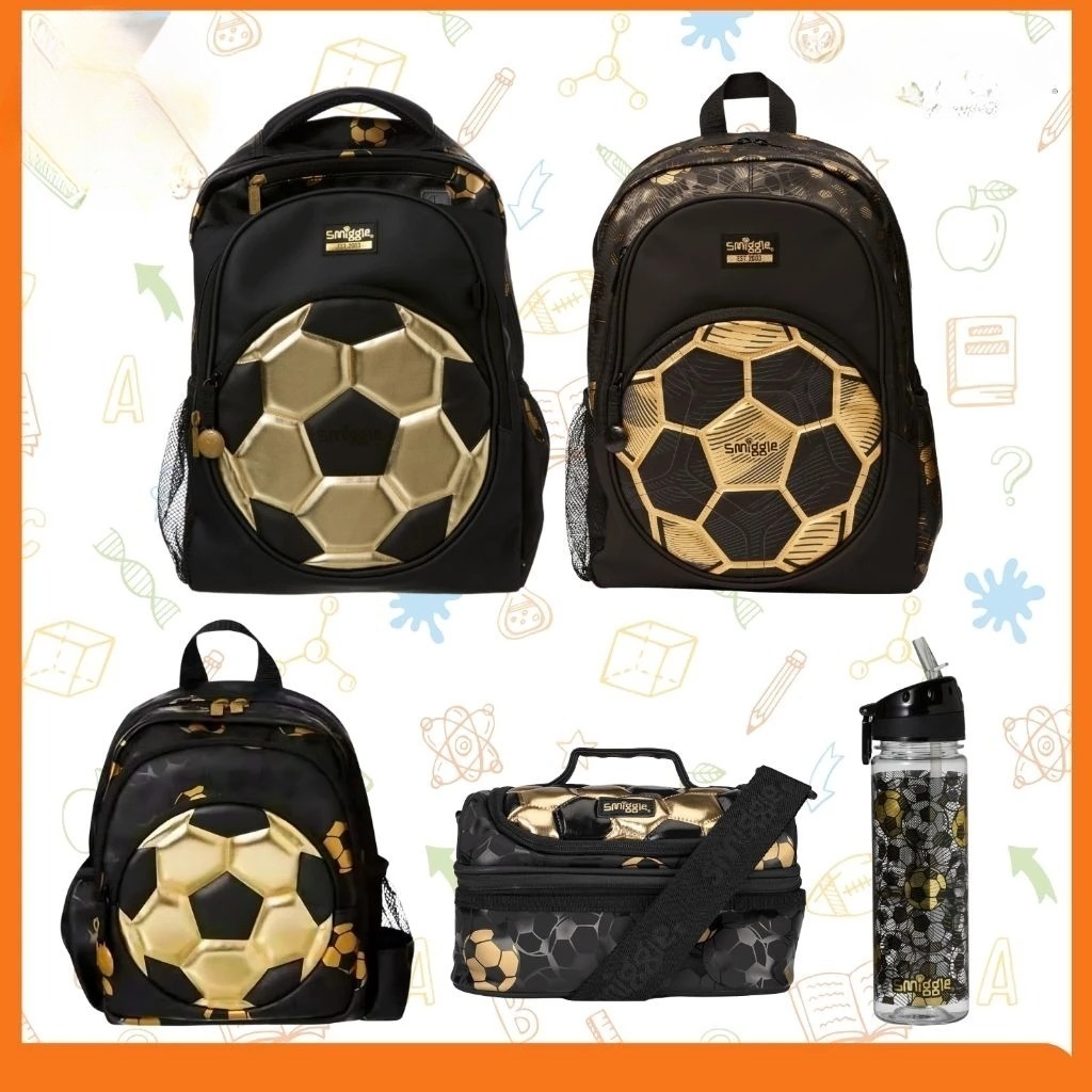 Tas Ransel Anak Sekolah SD-SMP Smigle Soccer Black Backpack 100047-1 Free Tabler