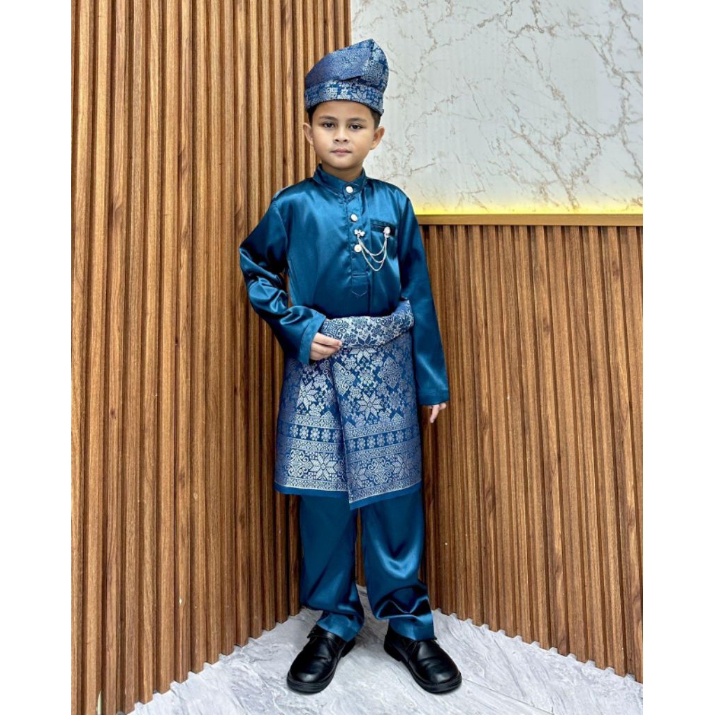 Baju Setelan Kurung Melayu Adam Anak Laki-laki Satin Premium