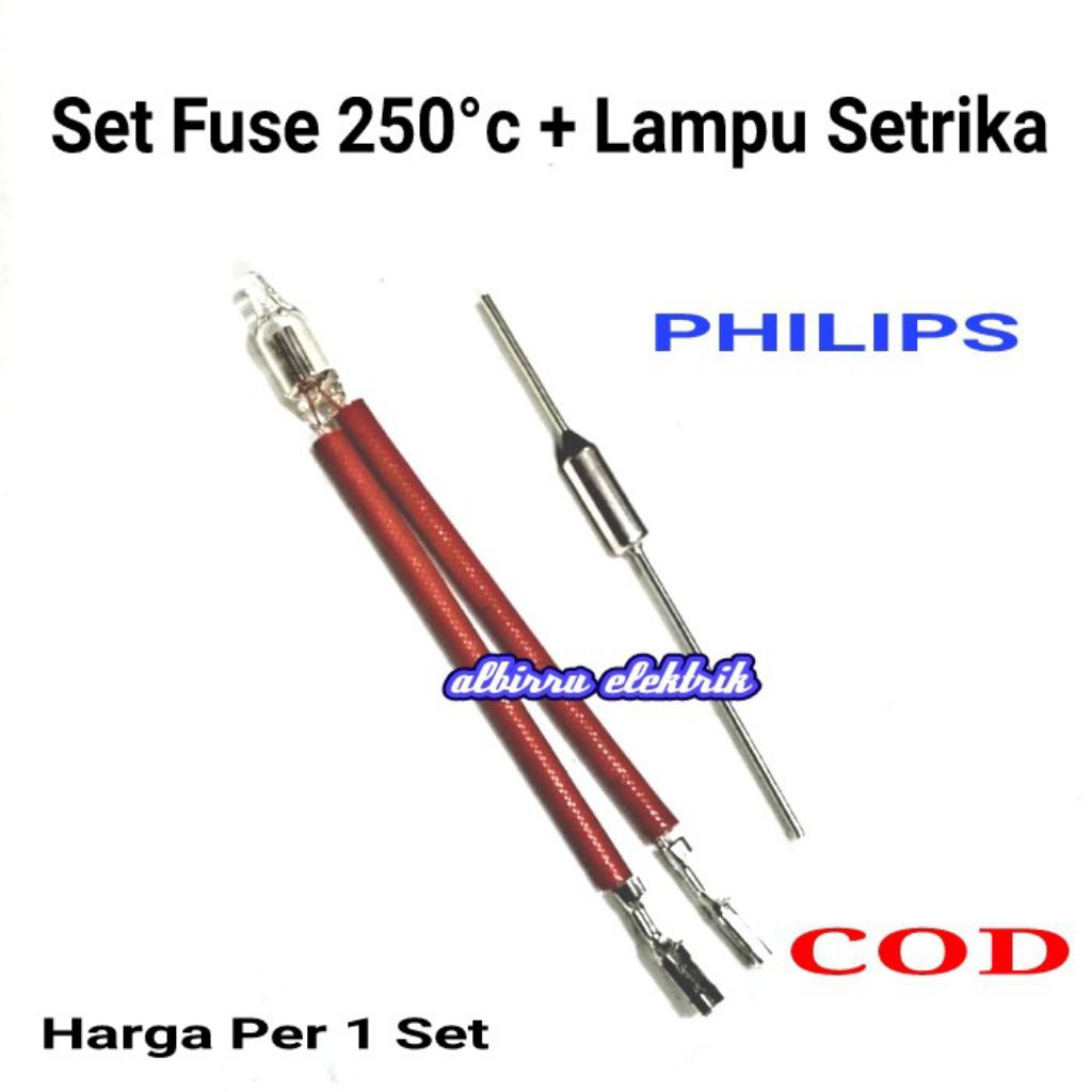 Fuse 250°c + Lampu Indikator Setrika Philips Universal