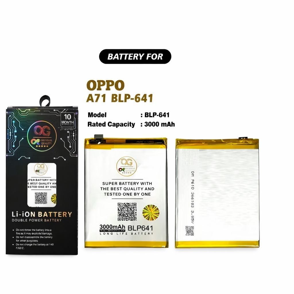 BATTERAI BLP641 OPPO A71 DOUBLE IC /DOUBLE POWER MERK OG SUPER