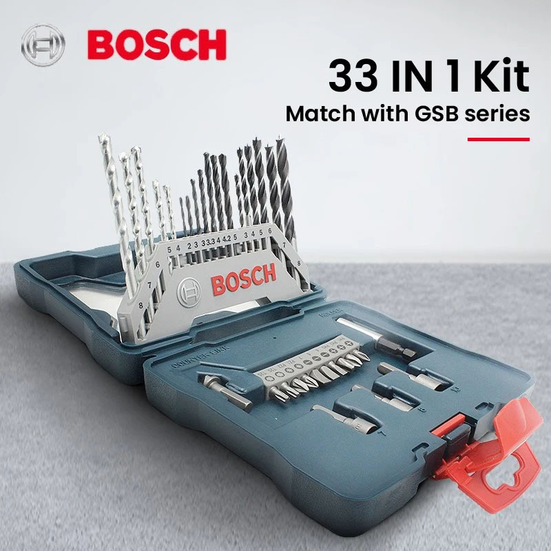 Bosch X line 33 mata bor set komplit besi kayu obeng siap pakai original bosch