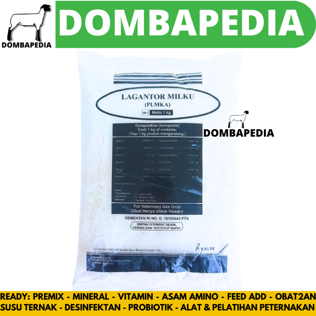LAGANTOR MILKU 1 KG - Premix Mineral Vitamin Peningkat Produksi Susu & Pertumbuhan Sapi Perah