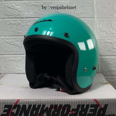 Helm Vespa Retro Green Relax