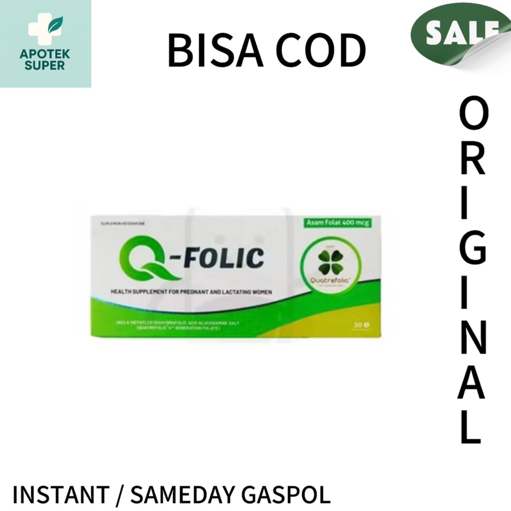 Q-Folic Q Folic Box Isi 30 Tablet Vitamin Suplemen Kehamilan