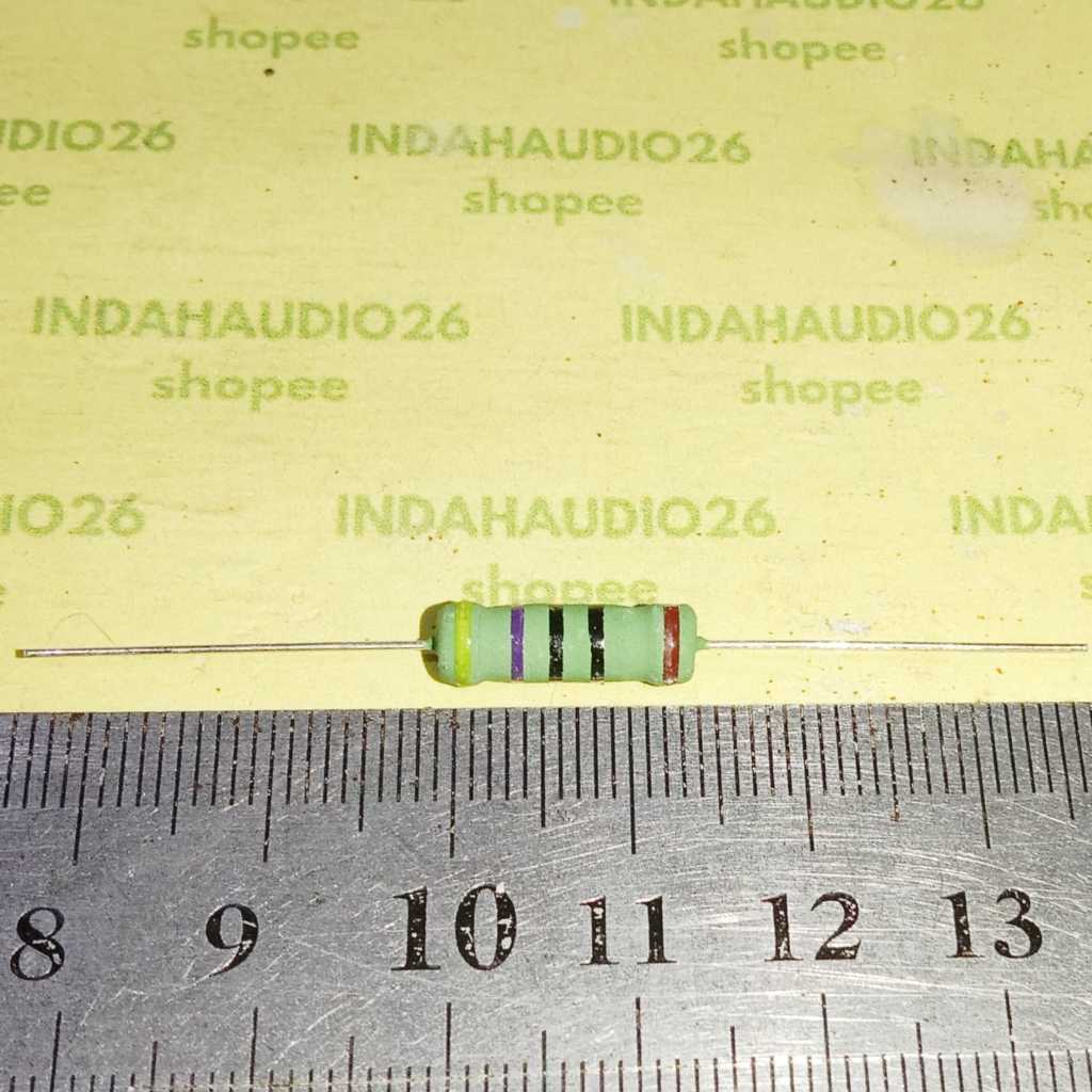 10PCS  HIJAU 470R  2W 1% METAL FILM  resistor 470r  2watt  470 ohm 2 w 2 watt 1 persen  470 r 2w IJO