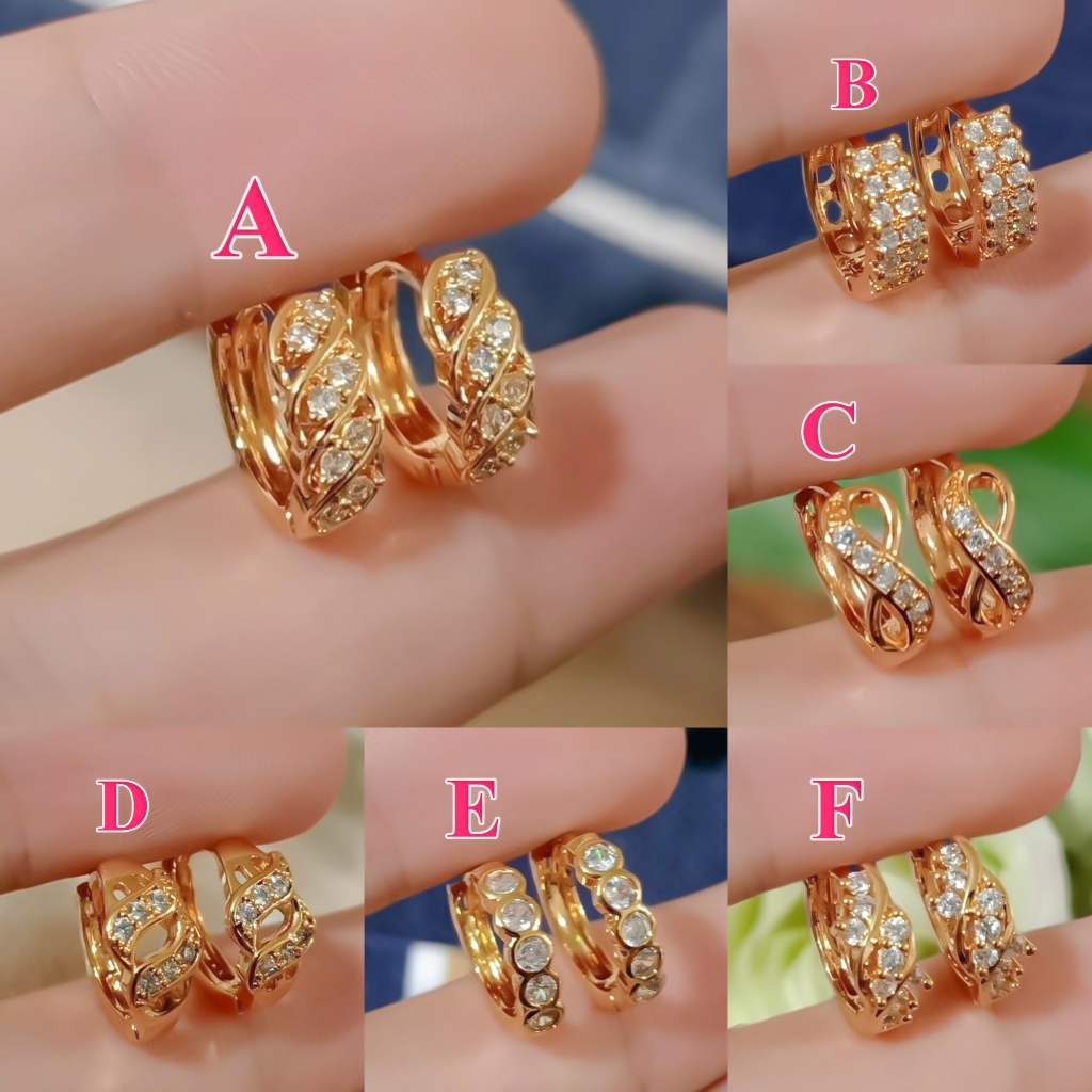 [kenten] anting jepit xuping permata simple mewah