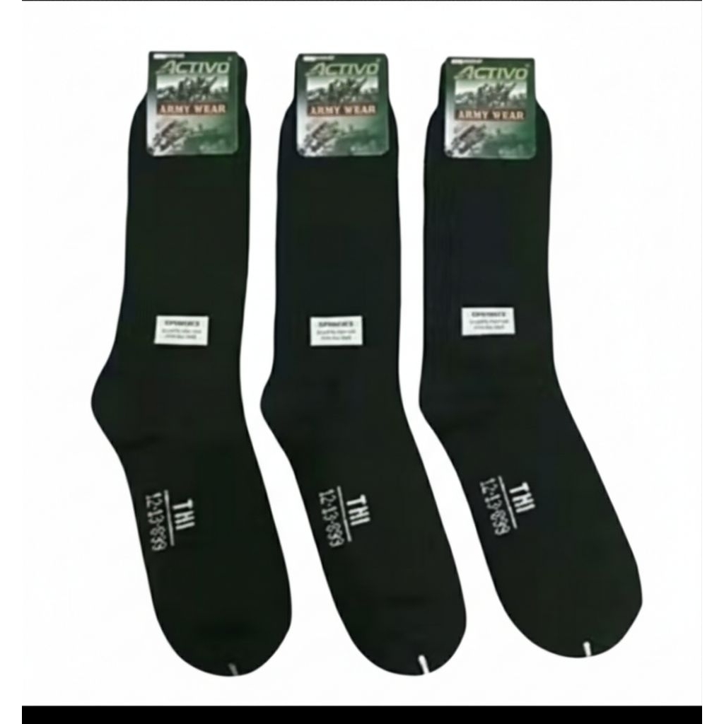 (Lusinan) 12 Pasang Grosir Kaos Kaki TNI / Kaos Kaki Panjang Tebal / Kaos Kaki TNI PDL / Kaos Kaki P