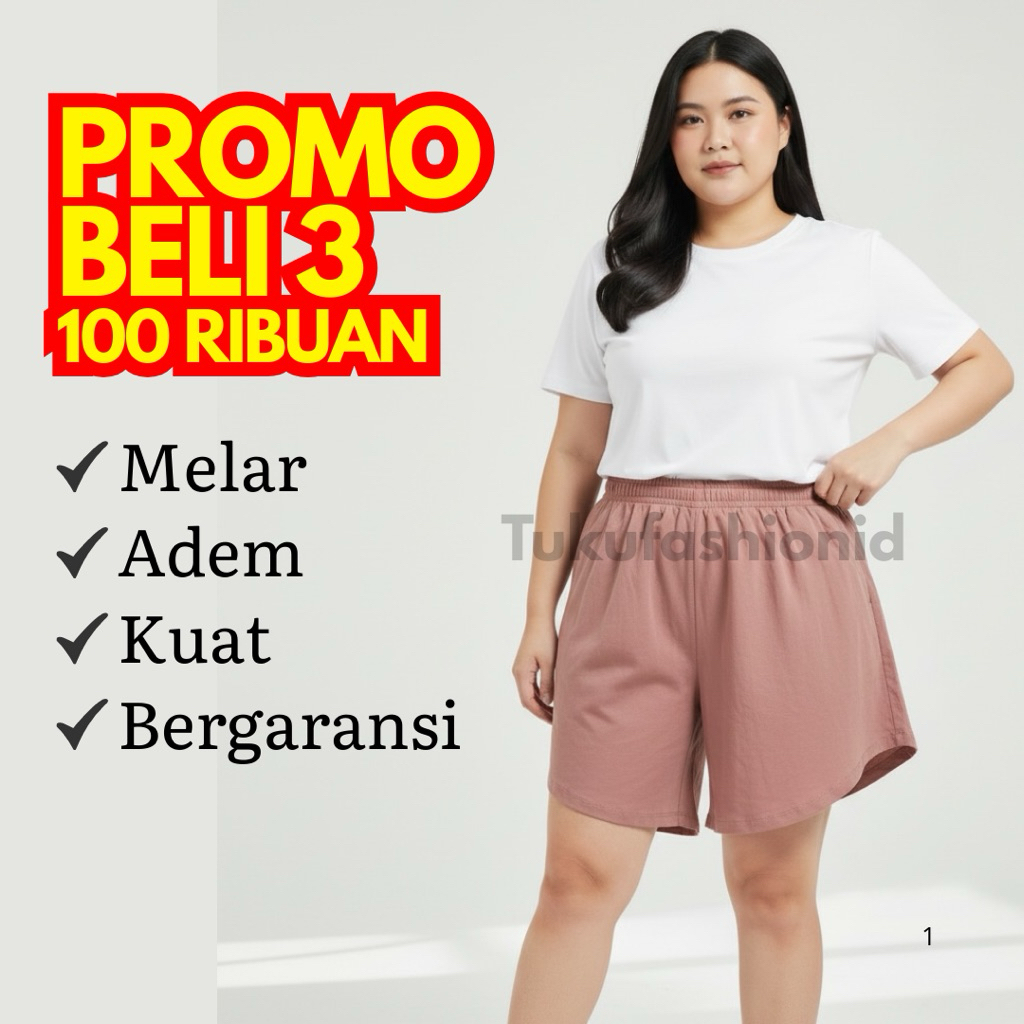 Celana Pendek Kolor Hot Pants Wanita Jumbo Big size untuk bb 80 100 120 150 kg