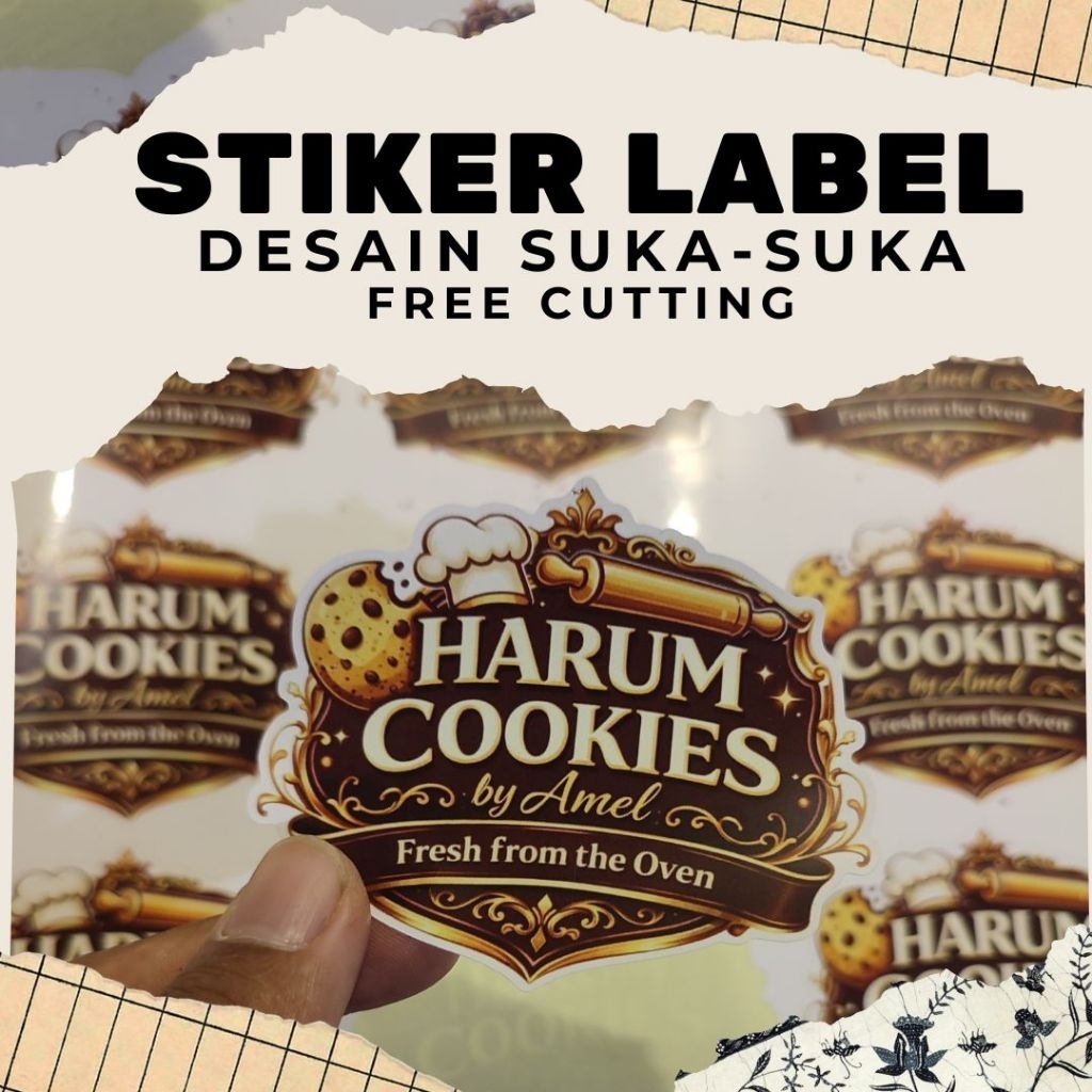 Stiker Label Custom - Stiker Toples Kue Kering