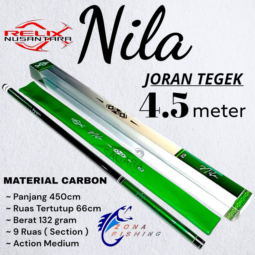 Joran Tegek Nila Relix Nusantara 450 Cm ~ Carbon Medium