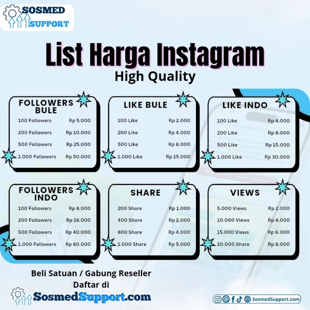 List Harga Instagram Like Bule Termurah Se Indonesia