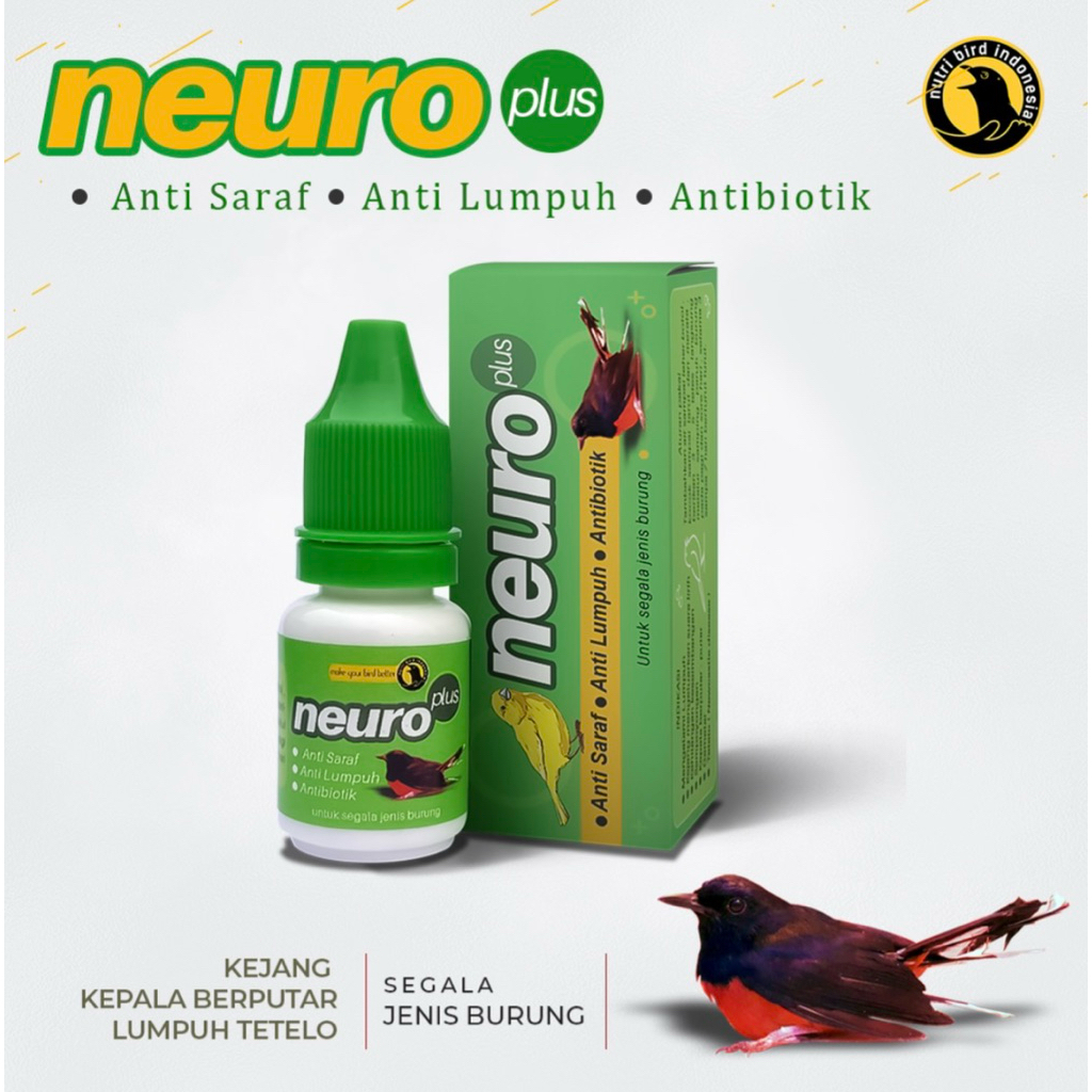NEURO PLUS ORIGINAL KEMASAN NEW OBAT SARAF BURUNG ANTI SARAF ANTI LUMPUH TETELO ANTI KEJANG BURUNG M