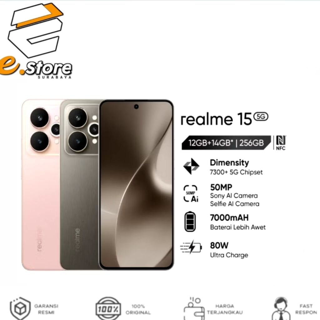REALME 15 5G {8GB/256GB} {12GB/256GB} GARANSI RESMI REALME