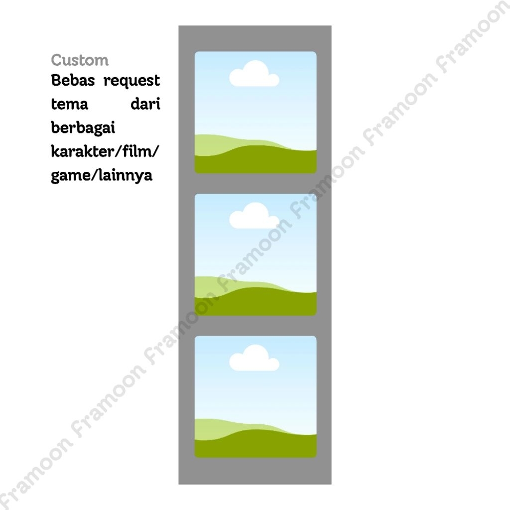 Custom Foto | Fotostrip Custom | 5 x 15 cm | Hadiah ulang tahun | Dekor kamar estetik | Gratis doubl